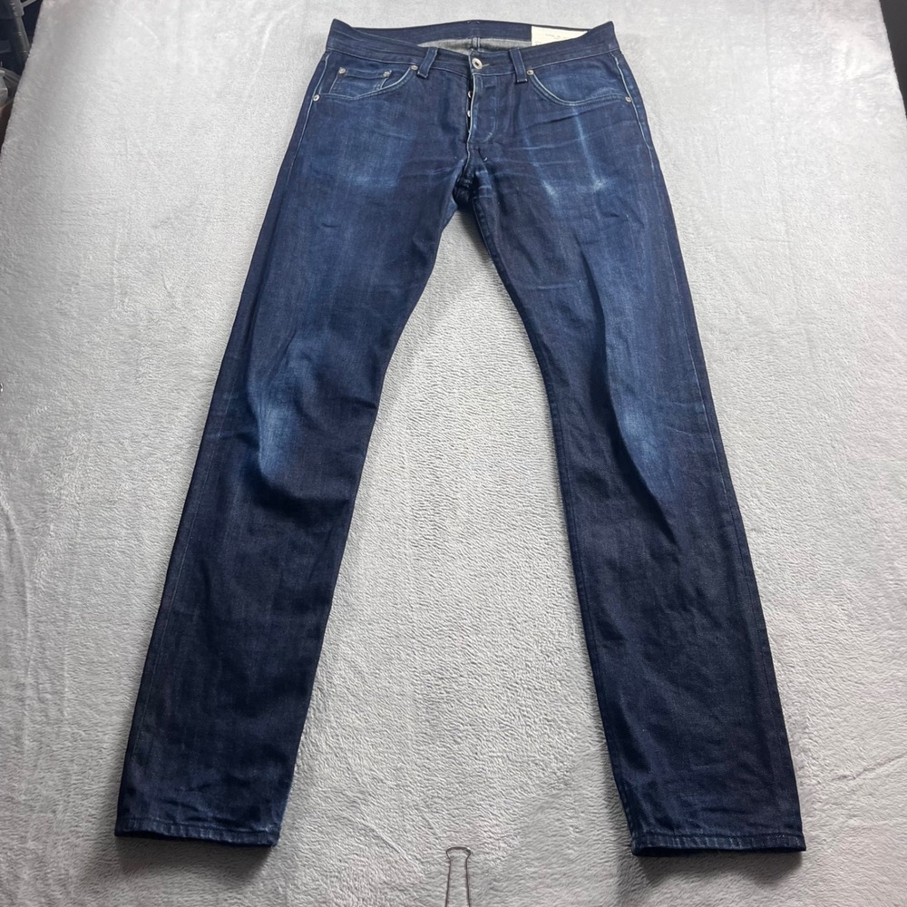 Rag & Bone Fit 2 Slim Jeans Mens 31 Rinse Selvedge Indigo Denim M1223K079RINO